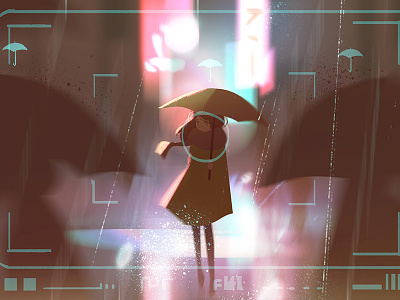 The Future of AI with Adobe adobe artificial intelligence character environment illustration photography rain umbrella