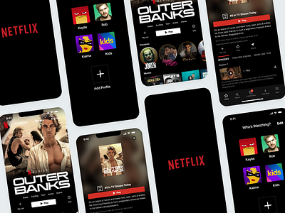 Netflix App app black design figma netflix red ui ux