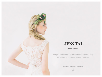 Jenn Tai Photo Artistry Homepage brand documentry homepage logo minimal modern photographer photography website
