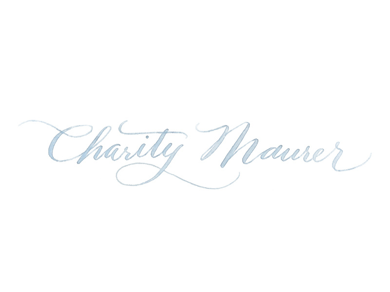 Charity Maurer Photography Logo photography logo photographer photography watercolor calligraphy hand lettered