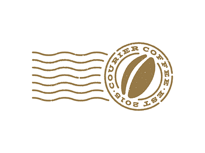 Courier Coffee bean branding coffee design eroded identity logo mail postage shipping stamp worn