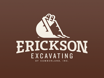 Erickson Excavating branding construction design equipment excavate logo type typography