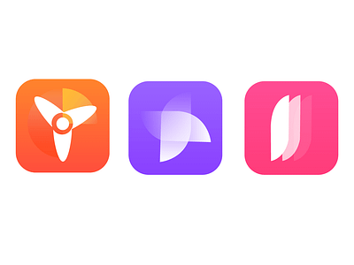 App Icon concepts for Wind Tracker appstore bright icon launcher logo logotype orange pink purple tracker wind