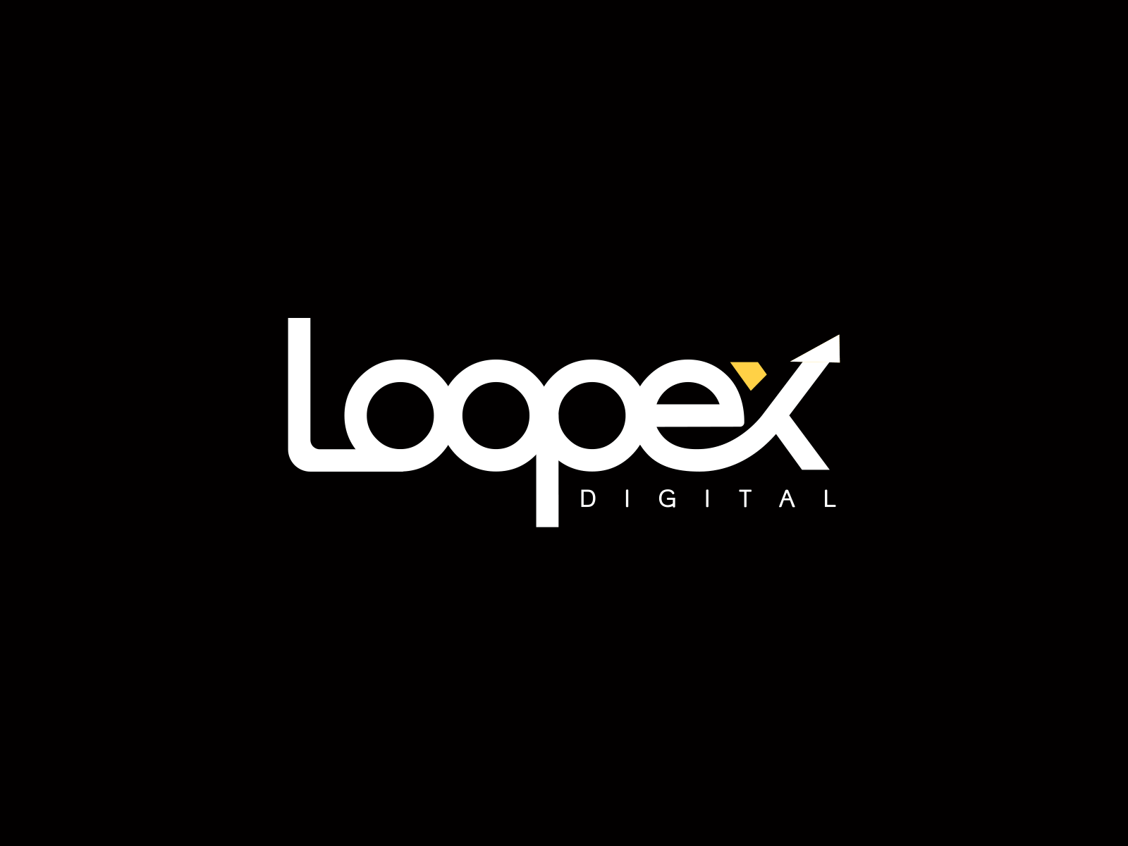 Loopex animation black branding designer graphic icon identity logo logodesign logotype loop marketing seo white yellow