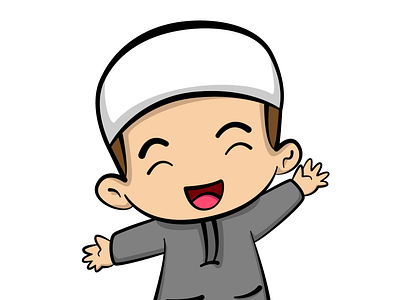 Cute and Funny Muslim Boy boy illustration muslim ramadan vector