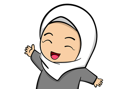 Cute and Funny Muslim Girl girl illustration muslim ramadan vector