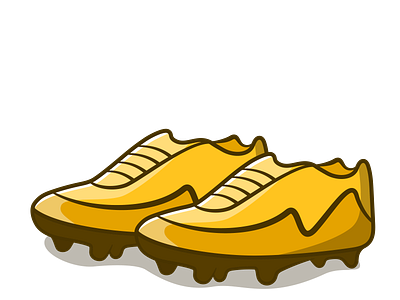 World Cup Shoes Cartoon design gold illustration shoes vector world cup