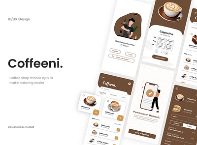 Coffeni - Coffeshop Mobile App coffeeshop design graphic design mobile mobile apps ui ux