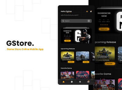 GStore - Game Store Online Mobile App game app game shop games gamestore graphic design mobile mobile app mobile game ui ux