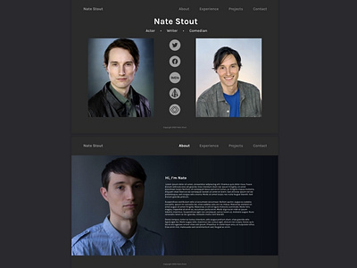 Nate Stout Actor Website web design