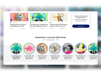 News Portal UI - Webstories section graphic design ui