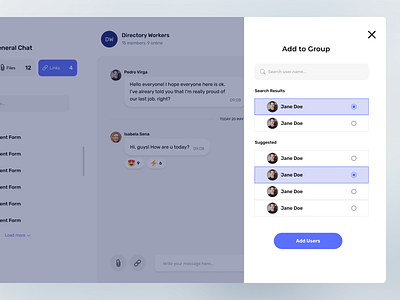 Virtual Clinic Chat Platform UI/UX - Add to Group app design graphic design ui ux