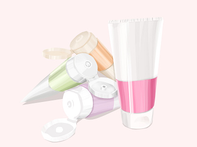 Marker illustration of cosmetic creams beauty branding consept cosmetics design flat illustration marker product ui