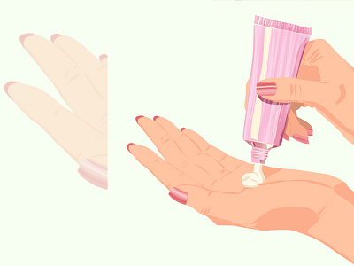 Hand cream illustration beauty branding consept cosmetics cream design hand illustration logo product skincare ui