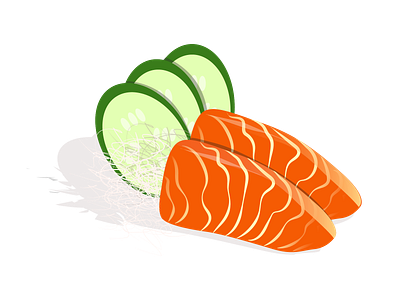 Salmon sashimi branding consept design food food illustration illustration menu product sashimi sushi vector