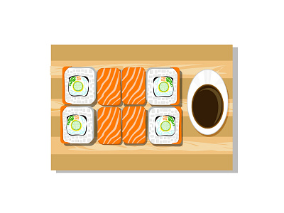 Vector illustration of japanese rolls consept design food illustration japanese food menu product vector vector art