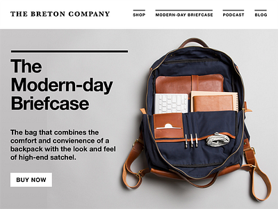 Breton Website Landing Page grid layout swiss ui web design web ui