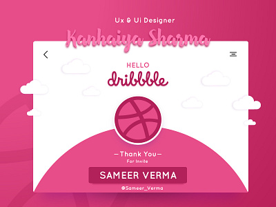 Hello Dribbble design interface invite new player ui ux