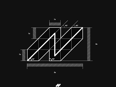N - Logo Grid Construction for NEWRIVALⓇ Urban clothing brand