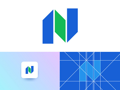 N logo with grid systems