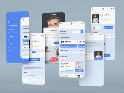 Online Doctor app design graphic design ui ux design