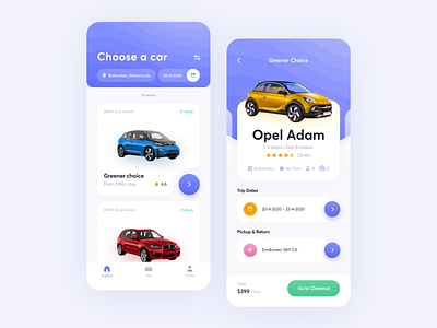 Car Rental // Mobile App app application business car colorfull design digital product e-commerce interface minimalism mobile rental startup