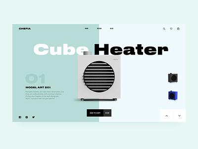 Although Cube // Main page black lead clean concept cube design desktop ecommerce heater interface minimal promo store ui ui ux ui deisgn ux web website