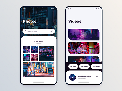 Neon Lights style Library’s // Mobile App app design mobile neon ui ux ui