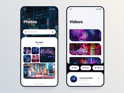 Neon Lights style Library’s // Mobile App