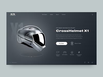 Smart Motorcycle Helmet // Promo Website Concept