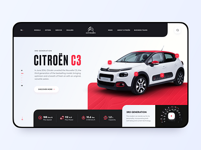 Citroen C3 // Promo Page Concept app car clean design flat minimal mobile mobile app product design typography ui ui design uiux ux vector web web design webdesign website