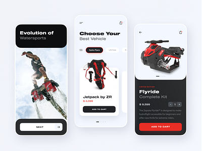 Hydro-Flyers Shop // Mobile App Concept