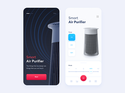 Smart Air Purifier // Mobile App Concept app clean design flat minimal mobile mobile app product design typography ui ui design uidesign uiux ux vector web web design webdesign website