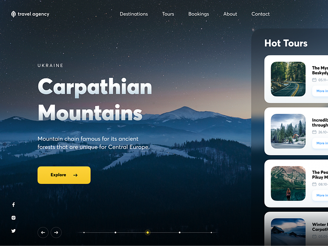 Travel Agency Landing Page // Website Concept by Ivan Ivanov on Dribbble