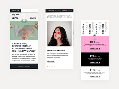 Design Event Landing Page // Mobile brutalism clean color design flat geometric landing landing page minimal mobile ui ui design uidesign ux vector web web design webdesign website