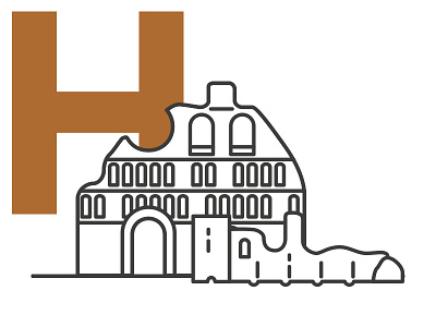 Colchester Town - Priory Ruins building city colchester design essex flat illustration logo ruins town vector