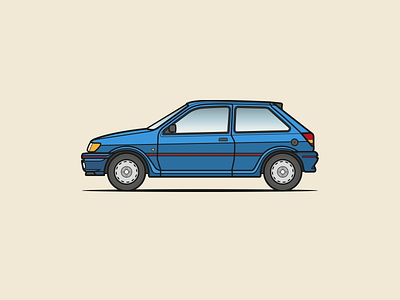 Ford Fiesta XR2i adobe bold design bold lines classic classic car fast ford fiesta flat ford icon illustration illustrator minimal retro vector xr2i