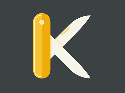 36 Days of Type - Letter K 36 days 36 days of type adobe adobe after effects adobe illustrator flag design flag logo flat flat design icon k letter knife letterign challenge lettering lettering art minimal swiss knife type typography vector