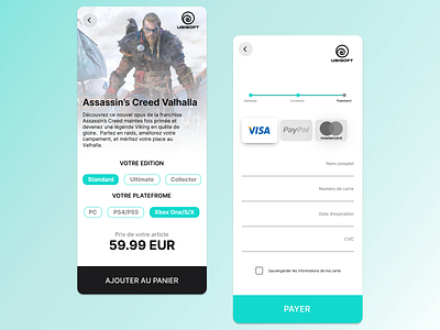 Product Page & Card Checkout app dailyui design figma graphic design mobile app store ubisoft ui ux