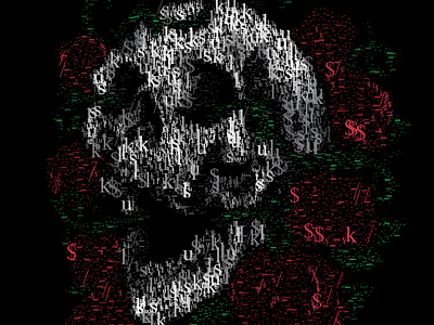 skull n roses design illustration typography
