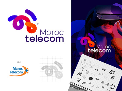 Maroc Telecom Logo Redesign brand design branding comunication gradient logo mark maroc redesign signal telecom