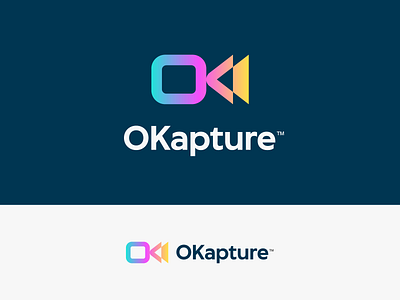 Okapture Logo Design app icon brand design brand identity branding camera camera app capture customer future gradient icon iconography illustration logo logo design logodesign logotype modern simple typography