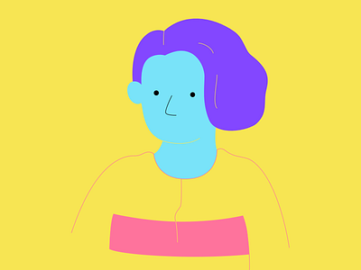 Live In Color character color design face girl graphic design illustration purple selfportrait simple yellow