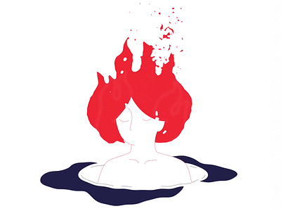 Mind On Fire - Animation animation burn character fire flame flat gif girl illustration interaction movement vector