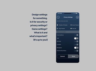 Privacy Settings UI/UX Design #Figma #DailyUI design ui ux
