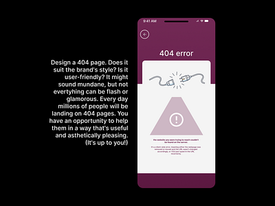 Error 404 for a mobile device #DailyUI #figma