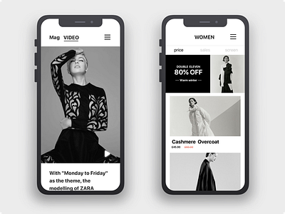 Black and white, e-commerce by Vicky for DCU on Dribbble