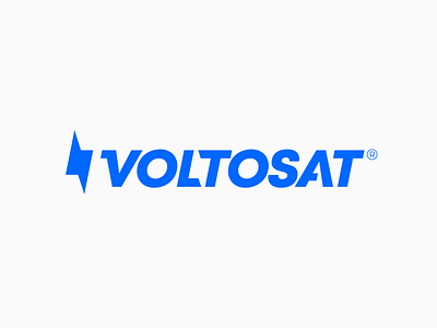 VOLTOSAT bold bolt design logo logotype monogram simple volt wordmark