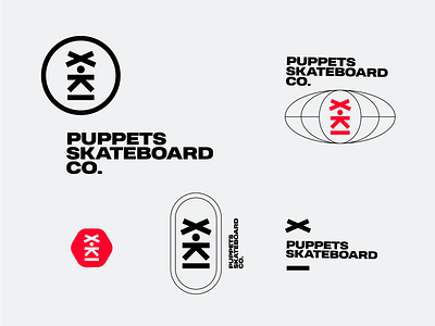 Skateboard bold branding design icon logo logotype monogram puppet simple skate skateboard wordmark