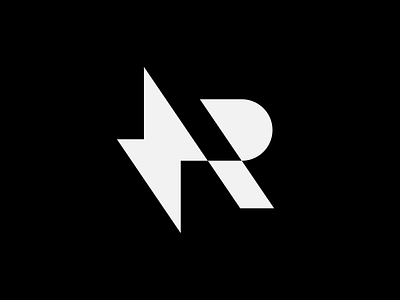 Bolt + R bold branding design icon logo logotype monogram simple